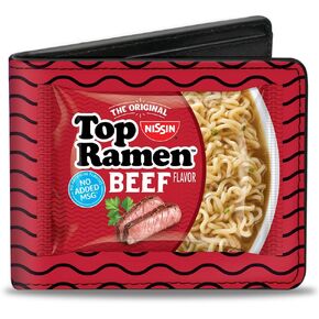 Buckle-Down Men's Bifold Wallet Top Ramen, 4.0" x 3.5"
