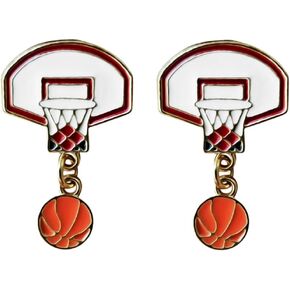 CBTRFASHION Womens Girls Mens Boys Basketball Ball Sporty Unique Hoop Dangle Earrings in Kuwait
