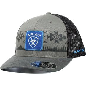 ARIAT Men's Flexfit 110 Southwestern Shield Snapback, Grey