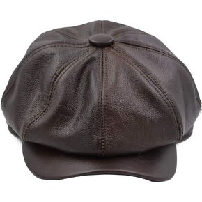 Fashion Men's Leather Classic 8 Panel Gatsby Newsboy Ivy Hat
