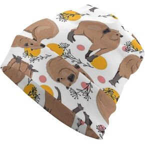Animal Capybaras Pattern Beanie Hat for Men Women Knit Warm Casual Hats Classic Winter Cap