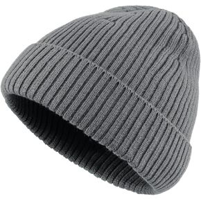 CLAPE Beanies Hat for Men Cuffed Skull Ribbed Watch Cap Daily Plain Knit Ski Caps Soft Warm Hat Thick Slouchy Snow Skullcap