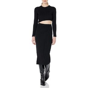 French Connection Women's Mathilda Asymmetical Cut Out Dress, Black, s