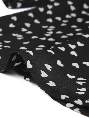 Allegra K 3/4 Sleeve Top for Women's Heart Print V Neck Button-Up Casual Blouse Shirt in Kuwait