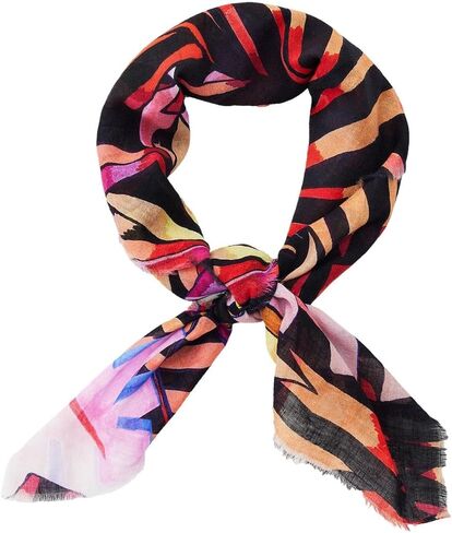 Desigual Womens Accessories Fabric Squared Foulard FOU_BEACHTIME 2000 BLACK, Black in Saudi Arabia