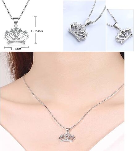 إلى My Badass Bestie CZ Crown Necklace Badass Bestie هدية الصداقة قلادة عيد الميلاد هدايا عيد الميلاد لأفضل صديق in Kuwait