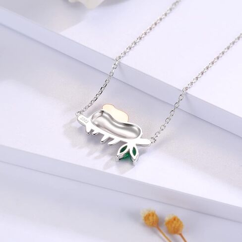 925 Sterling Silver Sloth Necklace - Always in My Heart Mother Daughter Pendant Animal Jewelry Gifts for Women Girls (Silver), Sterling Silver, Cubic Zirconia in Kuwait