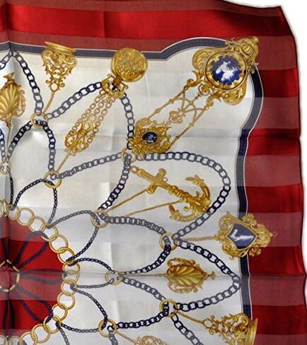 Silk Scarf, SS889014 Rosary, precision printed, lightairy satin (Red) Brand Cased in Kuwait