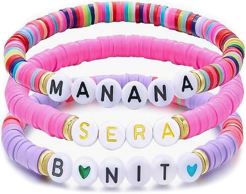 مجموعة اساور مصنوعة يدويا من كارول جي مكونة من 3 قطع | اساور اندي كارول لافلي جي تشارم، اكسسوارات مجوهرات مانانا سيرا بونيتو ميرش، هدايا عيد ميلاد للرجال والنساء ومحبي الموسيقى، مقاس M، مختلطة, خامات in Kuwait