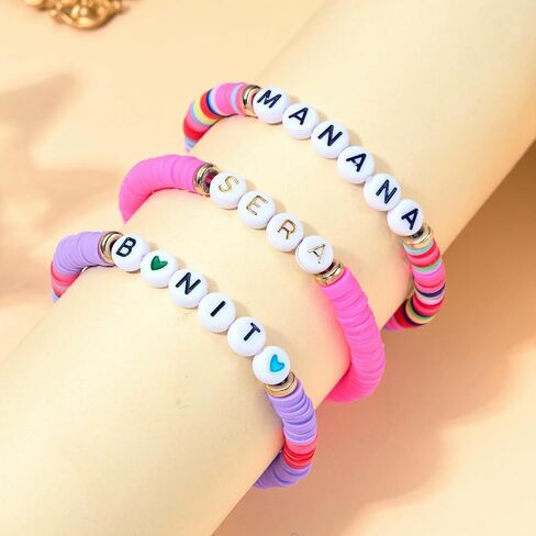 مجموعة اساور مصنوعة يدويا من كارول جي مكونة من 3 قطع | اساور اندي كارول لافلي جي تشارم، اكسسوارات مجوهرات مانانا سيرا بونيتو ميرش، هدايا عيد ميلاد للرجال والنساء ومحبي الموسيقى، مقاس M، مختلطة, خامات in Kuwait