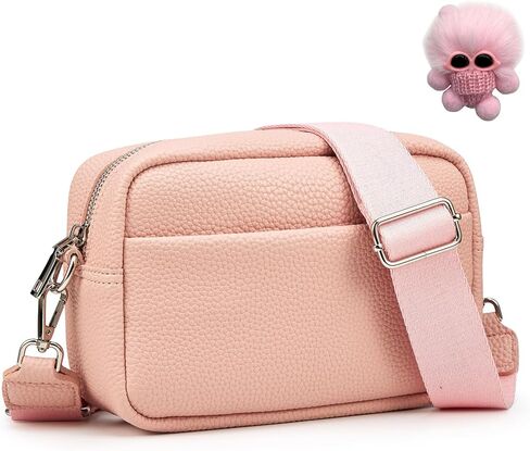 حقيبة كروس صغيرة للنساء، حقيبة كتف جلدية مع حزام جيتار عريض in Kuwait