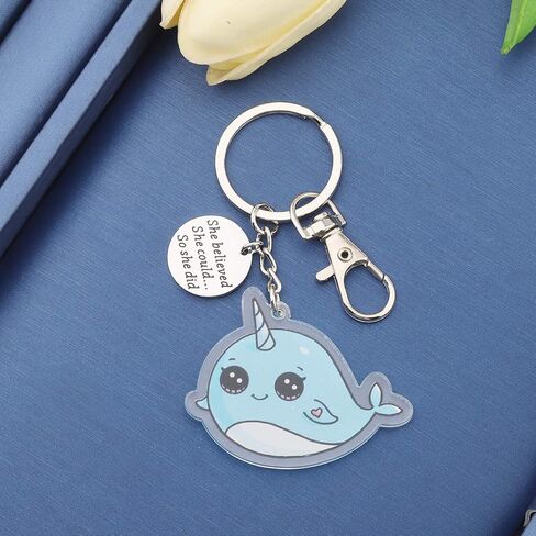 MYOSPARK لطيف Narwhal المفاتيح الحوت قرون المشابك للمجوهرات Narwhal البحر هدية الحوت حفلة هدية لمحبي Narwhal in Kuwait