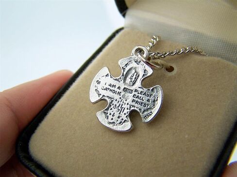 CB Silver Toned Base Four Way Dove Center Scapular Maltese Cross Medal, 3/4 Inch in Saudi Arabia
