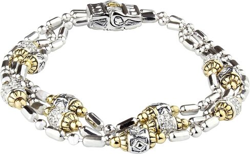 سوار من مجموعة John Medeiros Triple Strand ذو لونين مطرز بإطار Pavé صنع في أمريكا in Kuwait