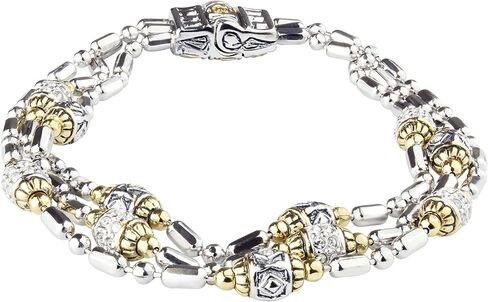 سوار من مجموعة John Medeiros Triple Strand ذو لونين مطرز بإطار Pavé صنع في أمريكا in Kuwait