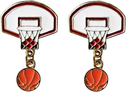 CBTRFASHION Womens Girls Mens Boys Basketball Ball Sporty Unique Hoop Dangle Earrings in Kuwait
