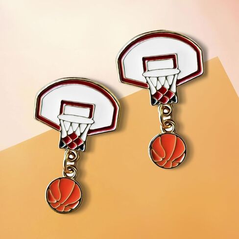 CBTRFASHION Womens Girls Mens Boys Basketball Ball Sporty Unique Hoop Dangle Earrings in Kuwait