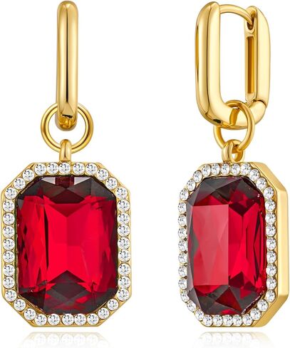 أقراط حجر الراين بيان أقراط كريستال أقراط متدلية مستطيلة للنساء أقراط متدلية أقراط عصرية حساسة هدية مجوهرات in Kuwait