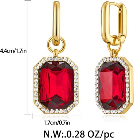 أقراط حجر الراين بيان أقراط كريستال أقراط متدلية مستطيلة للنساء أقراط متدلية أقراط عصرية حساسة هدية مجوهرات in Kuwait