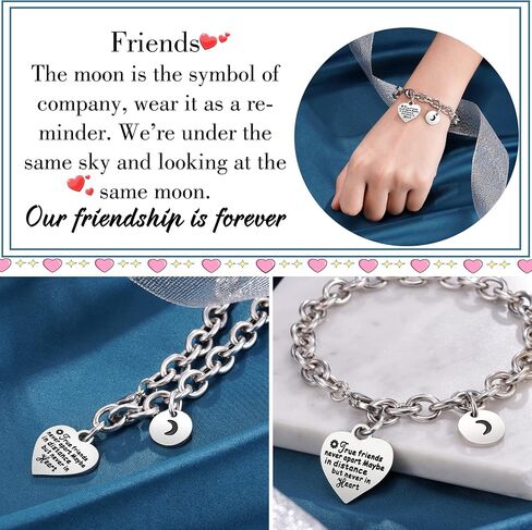 Tarsus "I Love You to The Moon & Back Engraved Bracelets for Mom Daughter Grandma Granddaughter Friends Sister in Saudi Arabia