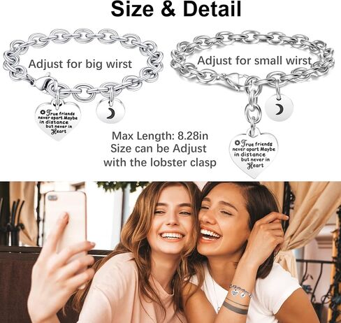 Tarsus "I Love You to The Moon & Back Engraved Bracelets for Mom Daughter Grandma Granddaughter Friends Sister in Saudi Arabia