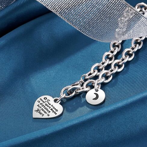Tarsus "I Love You to The Moon & Back Engraved Bracelets for Mom Daughter Grandma Granddaughter Friends Sister in Saudi Arabia