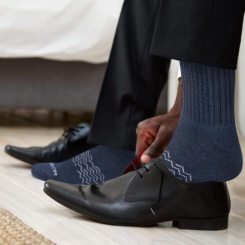 جوارب Mio Marino الرجالية من القطن الفاخر للتحكم في الرطوبة مبطنة مع دعم للقوس in Kuwait