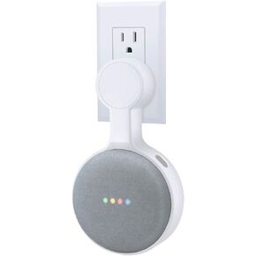 Outlet Wall Mount Holder for Google Nest Mini (Home Mini 2nd Gen and 1st Gen), A Space-Saving Accessories for Google Nest Mini Voice Assistant 2nd Generation (White)