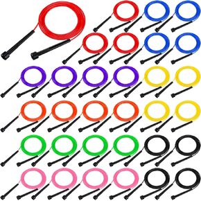 32 قطعة من حبال القفز البلاستيكية للياقة البدنية بطول 9.2 قدم، حبل تخطي قابل للتعديل متعدد الاستخدامات، حبل سرعة غير قابل للكسر مع مقابض بلاستيكية للنساء والرجال والأطفال، تدريب التحمل وتمارين القلب in Kuwait