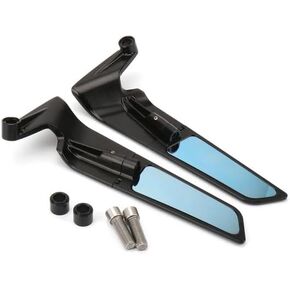 Motorcycle Rearview Wing Mirrors Compatible with Yamaha MT 09/MT-09 SP/MT-10/MT-07 Motorcycle Blue Anti-glare Handlebar Mount Side Mirrors Rotating Rear View Mirrors Fits for 790 Duke/890 Duke R