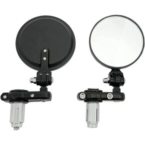 Universal Motorcycle Mirrors Cafe Racer Mirrors Foldable Motorcycle Bar End Rear View Side Mirrors 3 Inch Round Folding Compatible with Honda, Scooter, Suzuki, Yamaha, Kawasaki, Victory