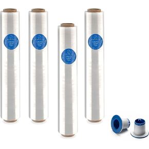 6.7 x 1000ft, 67 Gauge Heavy-Duty Stretch Film/Wrap - 500% Stretchable Stretch Wrap Film with Easy-to-Use Handle - Industrial Strength Wrap for Moving, Storing, Packing (1 Pack No Handle)