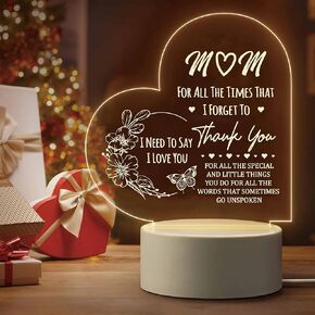 Teacher Appreciation Gift for Women Birthday Gift for Teacher Paperweight Keepsake Thank You Teacher New Year Party Gift Teacher Office Classroom, Warm White LED Bedside Lamp