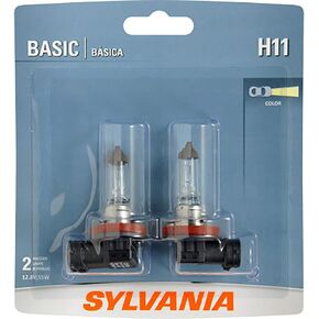 SYLVANIA - H11 Basic - Halogen Bulb for Headlight, Fog, Daytime Running Lights, and Cornering Applications (Contains 2 Bulbs)