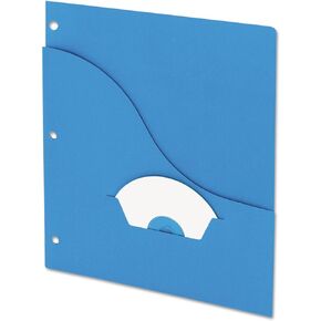 Pendaflex PFX32902 Essentials Slash Pocket Project Folders, 3 Holes, Letter, Blue (Pack of 25)