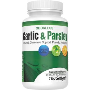 All-Natural Odorless Garlic and Parsley Detox Supplement Softgels, 100 Softgels