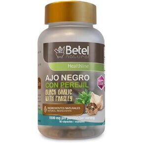 AJO Negro con Perejil/Black Garlic with Parsley and Cayenne Capsules Potent Superfood - 1500 mg por Porcion