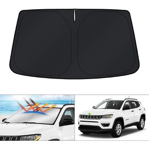 KUST Windshield Sun Shade for Jeep Compass 2007-2017 Window Shade Sun Visor Cover Foldable Blocks UV Rays Keep Your Car Cooler