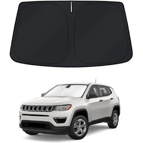 KUST Windshield Sun Shade for Jeep Compass 2007-2017 Window Shade Sun Visor Cover Foldable Blocks UV Rays Keep Your Car Cooler