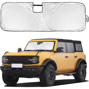Sun Shade Sunshade for Mazda 3 2019-2024 Windshield Cover, 2-Layers Sun Shield for Mazda 3 Hatchback/Sedan 240T Silver Coating Sun Visor Foldable Window Shade Blocks UV Rays Car Accessories