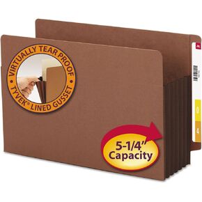Smead End Tab File Pocket, Legal, Straight, 5.75-Inch Expansion, Dark Brown, 10 per Box (74691)