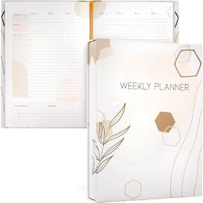Undated Weekly Monthly Planner | Time Blocking Planner with 2024 Calendar, Budget Book, Gratitude Journal For Women, & Habit Tracker for Self Care | Hourly Planner and Weekly Planner 2024-2025