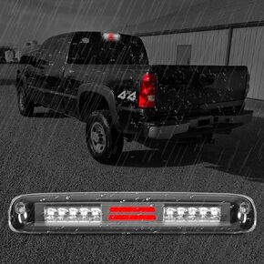 High Mount 3rd Stop Light Assemblies, Compatible with 1999-2006 Chevy Silverado 1500 2500 3500 & HD Classic Third Center Cargo Reverse Rear LED Brake Light Bar Taillight (Chrome)