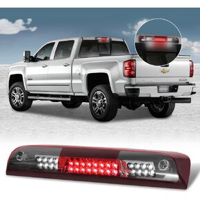 High Mount LED 3rd Third Brake Light for 1988-1999 Chevy GMC C/K-Series GMT400, Waterproof Dual Row Tail Rear Cargo Light Lamp Replacement (Black Smoke)