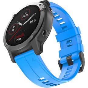 OVERSTEP Compatible with Garmin Fenix 5 Watch Band, 22mm Soft Silicone Bands for Fenix 6/Fenix 7/Fenix 5 Plus/Fenix 6 Pro/Forerunner 935/Forerunner 945/Approach S60/Quatix 5 Smartwatch (Black)