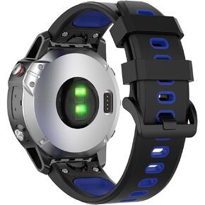 MOTONG لـ Garmin Approach S62 سوار بديل - 22 مم ثنائي الألوان بديل سيليكون حزام المعصم لـ Garmin Approach S62/ Fenix ​​6/6 Pro/Forerunner 945/935