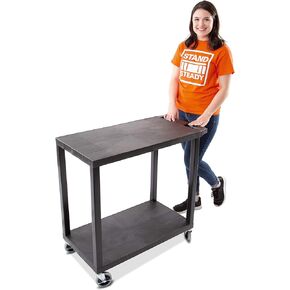 Original Tubstr - Flat Top Utility Cart - Heavy Duty, Supports up to 200 lbs - Flat Shelf Multipurpose Cart Perfect for Home, Garage, Catering, Warehouse and More (2 Shelf / 35x18)