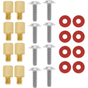 The Lord of the Tools 60PCS 6-32 M3 Brass Motherboard Standoffs Screws Washers Kit for Computer Case Replacement PC Motherboard Riser Repair Screws Spacers
