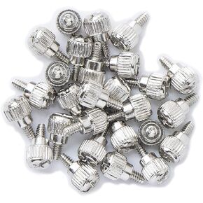 50PCS 6#-32x6 M3.5 PC Computer Case Thumbscrews Thumb Screws Silver Zinc for Hard Drive Computer Case Motherboard Fan Power Graphics