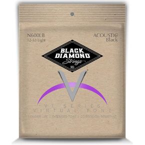 Black Diamond Strings® N600XLB Acoustic Black Coated Phos XL .010BP.014BP.022PBB.030PBB.038PBB.046PBB
